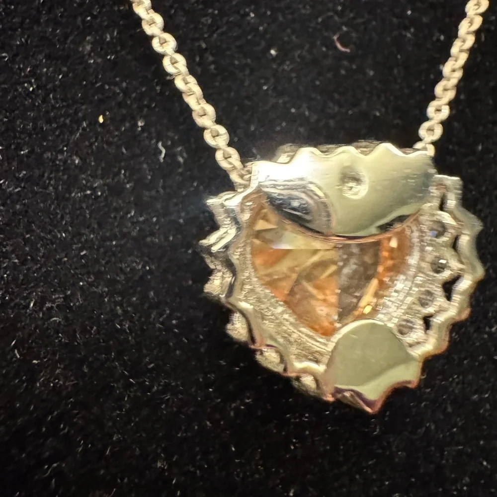 Women’s Sterling Silver Crystal Citrine Pendant Necklace